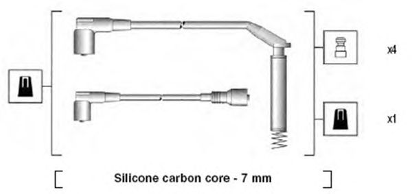 Комплект высоковольтных проводов MAGNETI MARELLI 941125150669