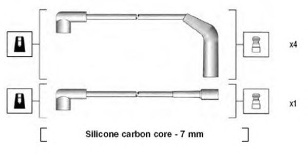 Комплект высоковольтных проводов MAGNETI MARELLI 941255170827