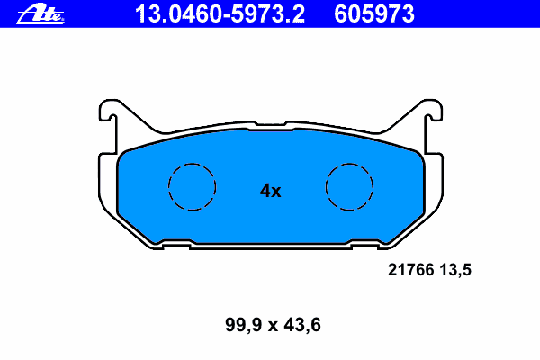 Тормозные колодки ATE 13.0460-5973.2