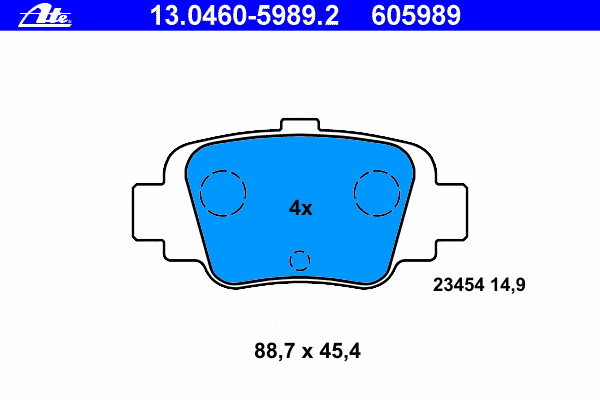 Тормозные колодки ATE 13.0460-5989.2