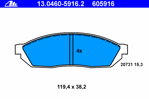Тормозные колодки ATE 13.0460-5916.2