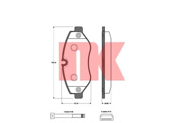 Тормозные колодки NK 223362