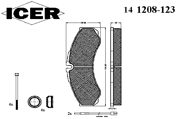 Гальмівні колодки ICER 141208-123