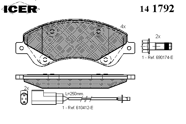 Тормозные колодки ICER 141792