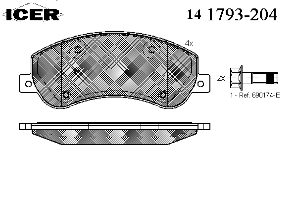 Тормозные колодки ICER 141793-204