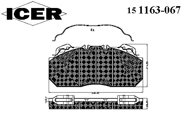 Тормозные колодки ICER 151163-067