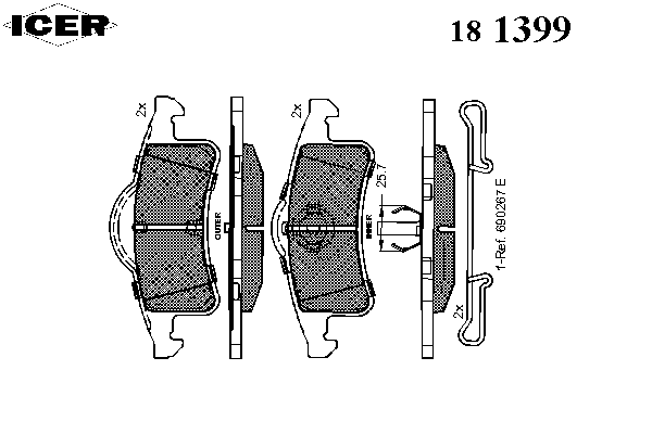 Тормозные колодки ICER 181399