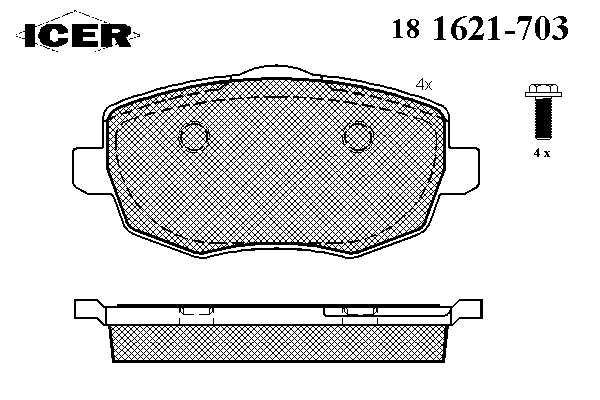 Тормозные колодки ICER 181621-703