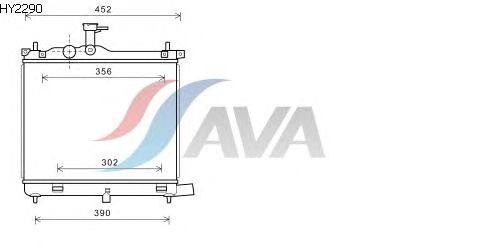 Радіатор, охолодження двигуна AVA QUALITY COOLING HY2290