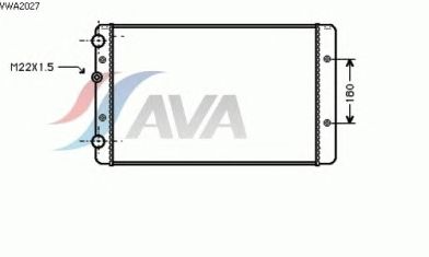 Радиатор, охлаждение двигателя AVA QUALITY COOLING VWA2027