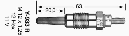 Свеча накала NGK Y933R