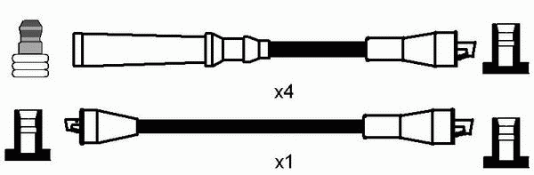 Комплект высоковольтных проводов NGK RCVL612
