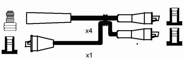 Комплект высоковольтных проводов NGK RCFT417