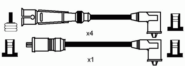 Комплект высоковольтных проводов NGK RCAD1104
