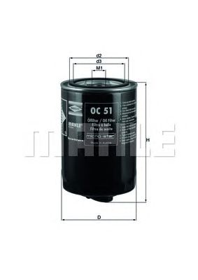 Масляный фильтр MAHLE OC 51 OF