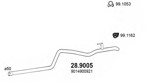 Труба вихлопного газу ASSO 28.9005