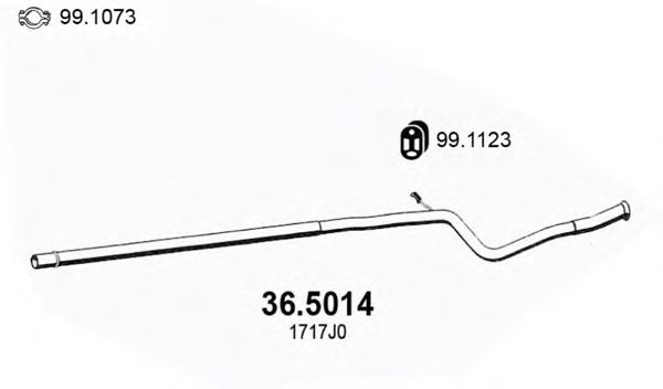 Труба вихлопного газу ASSO 36.5014