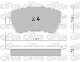 Тормозные колодки CIFAM 822-485-0