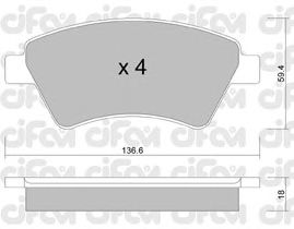 Тормозные колодки CIFAM 822-544-0