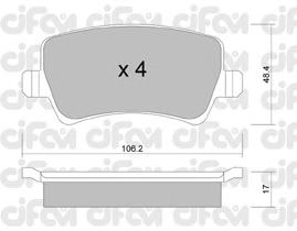 Тормозные колодки CIFAM 822-676-0