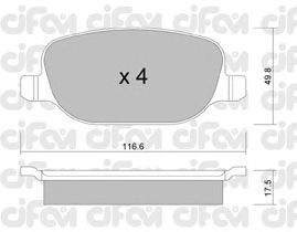 Тормозные колодки CIFAM 822-704-0
