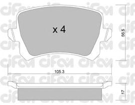 Тормозные колодки CIFAM 822-806-0
