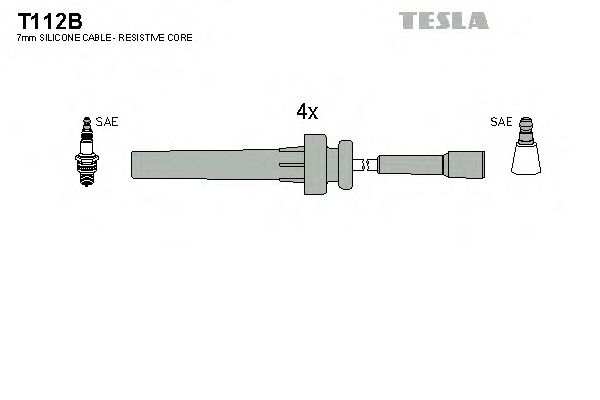 Комплект высоковольтных проводов TESLA T112B