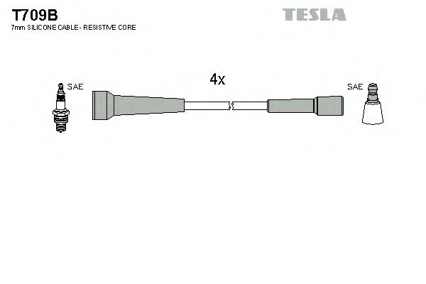 Комплект високовольтних проводів TESLA T709B