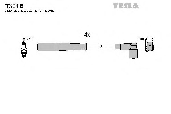 Комплект високовольтних проводів TESLA T301B