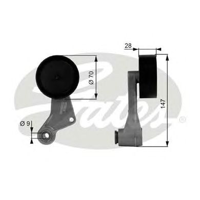 Натяжной ролик поликлинового ремня GATES T38065