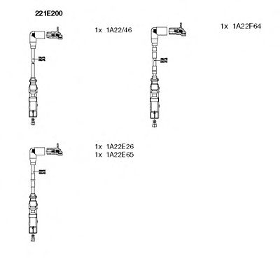 Комплект высоковольтных проводов BREMI 221E200