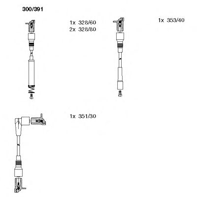 Комплект высоковольтных проводов BREMI 300/391