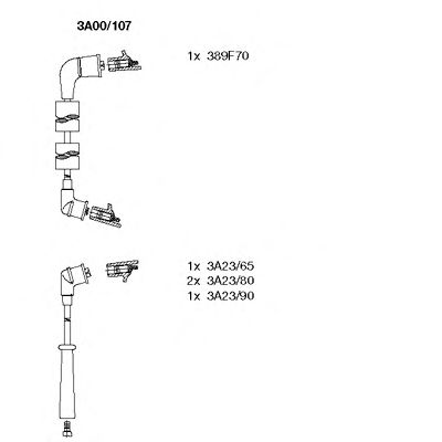 Комплект высоковольтных проводов BREMI 3A00/107