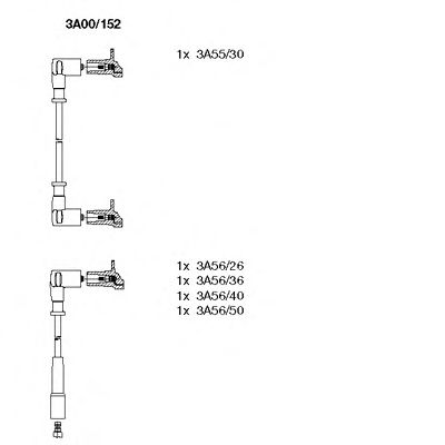 Комплект высоковольтных проводов BREMI 3A00/152