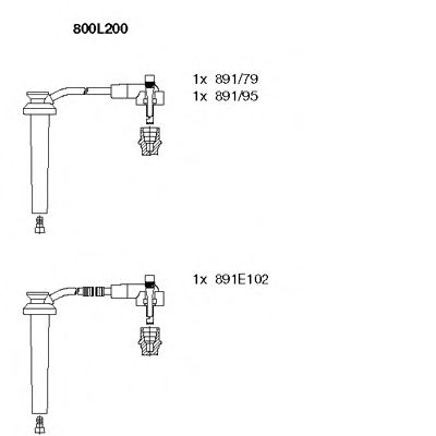 Комплект высоковольтных проводов BREMI 800L200