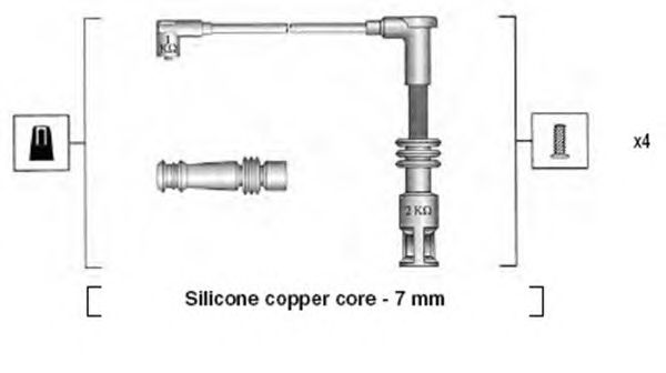 Комплект высоковольтных проводов MAGNETI MARELLI 941045380523