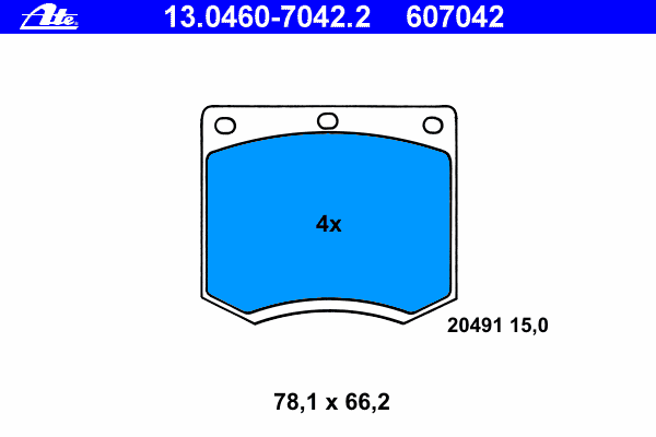 Тормозные колодки ATE 13.0460-7042.2