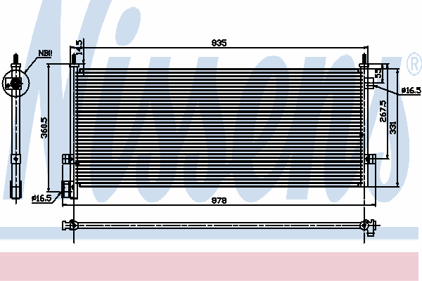 Радиатор кондиционера NISSENS 94582