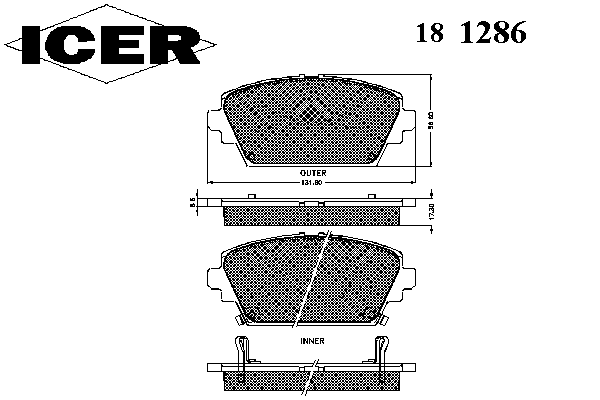 Тормозные колодки ICER 181286