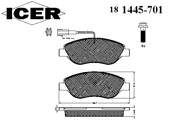 Тормозные колодки ICER 181445-701