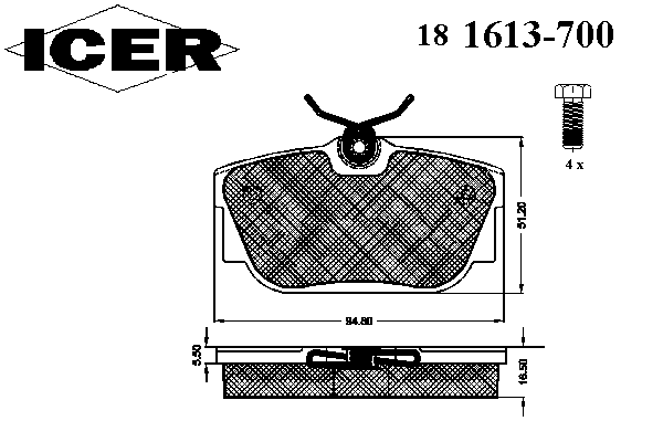 Тормозные колодки ICER 181613-700
