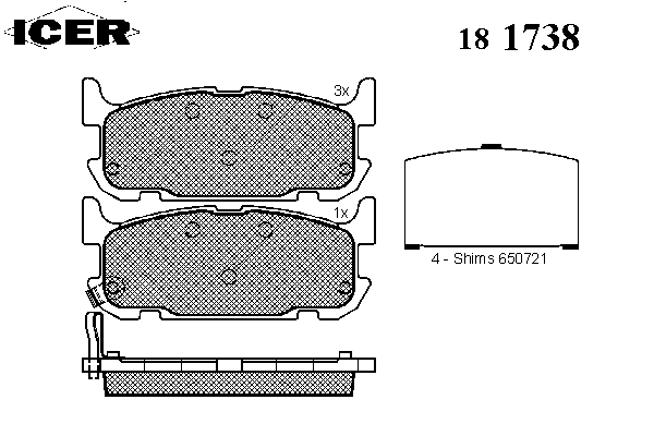 Тормозные колодки ICER 181738