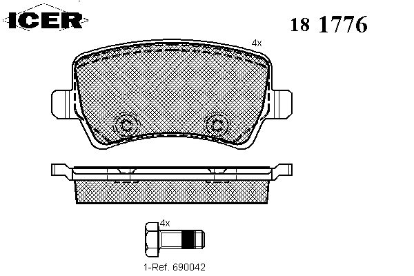 Тормозные колодки ICER 181776