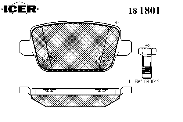 Тормозные колодки ICER 181801