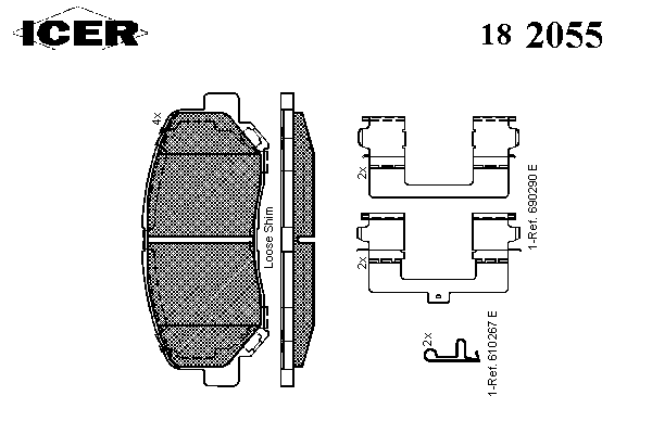 Тормозные колодки ICER 182055