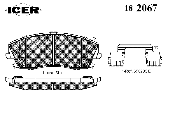 Тормозные колодки ICER 182067