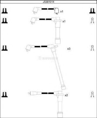 Комплект высоковольтных проводов NIPPARTS J5381014