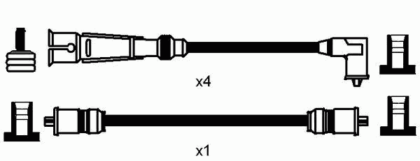 Комплект высоковольтных проводов NGK RCVW1101