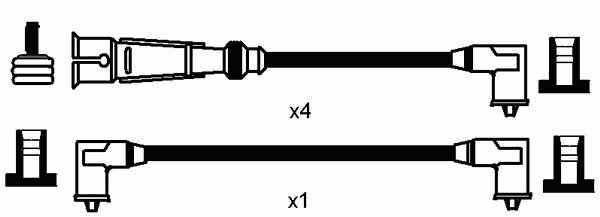 Комплект высоковольтных проводов NGK RCVW1102