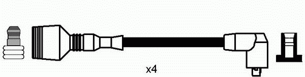 Комплект високовольтних проводів NGK 8195